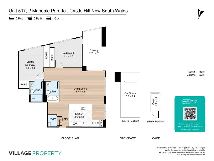 Floorplan of Homely apartment listing, 517/2 Mandala Parade, Castle Hill NSW 2154