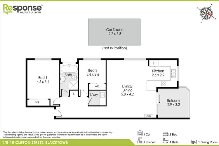 Floorplan of Homely unit listing, 1/8-10 Clifton Street, Blacktown NSW 2148
