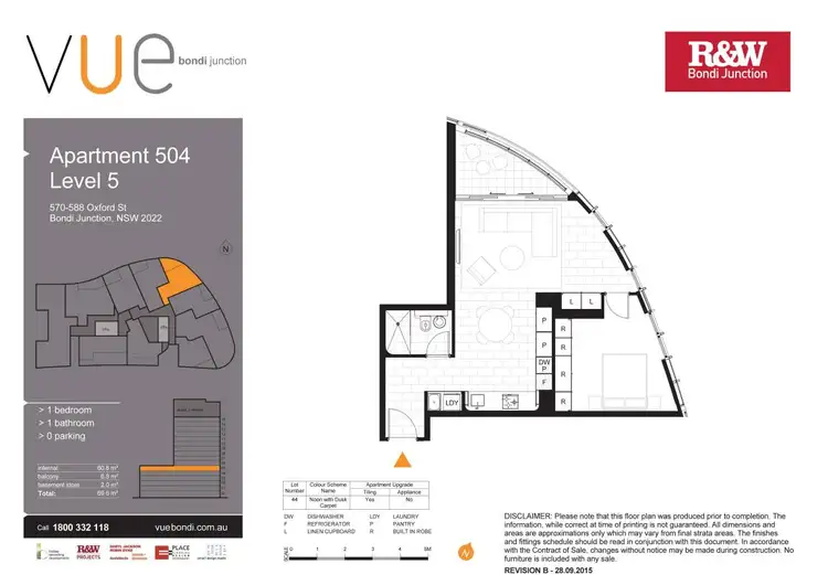 Floorplan of Homely apartment listing, 504/570 Oxford Street, Bondi Junction NSW 2022