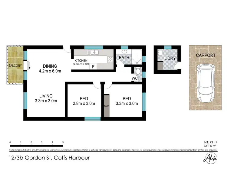 Floorplan of Homely unit listing, 12/3b Gordon Street, Coffs Harbour NSW 2450