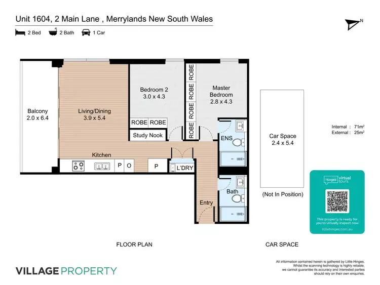 Floorplan of Homely apartment listing, 1604/2 Main Lane, Merrylands NSW 2160