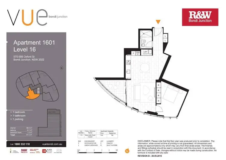 Floorplan of Homely apartment listing, 807/570 Oxford Street, Bondi Junction NSW 2022