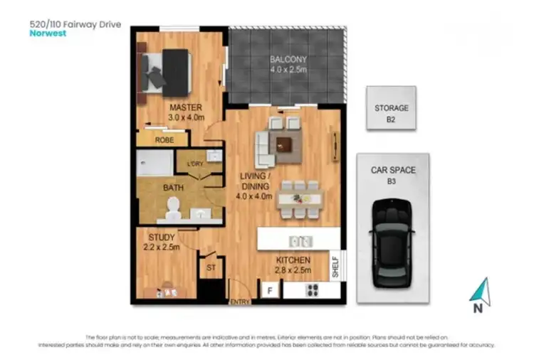 Floorplan of Homely unit listing, 520/100 Fairway Drive, Norwest NSW 2153