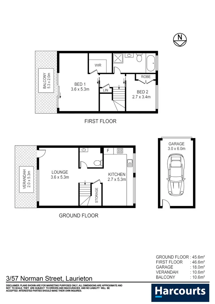 Floorplan of Homely townhouse listing, 3/57 Norman Street, Laurieton NSW 2443