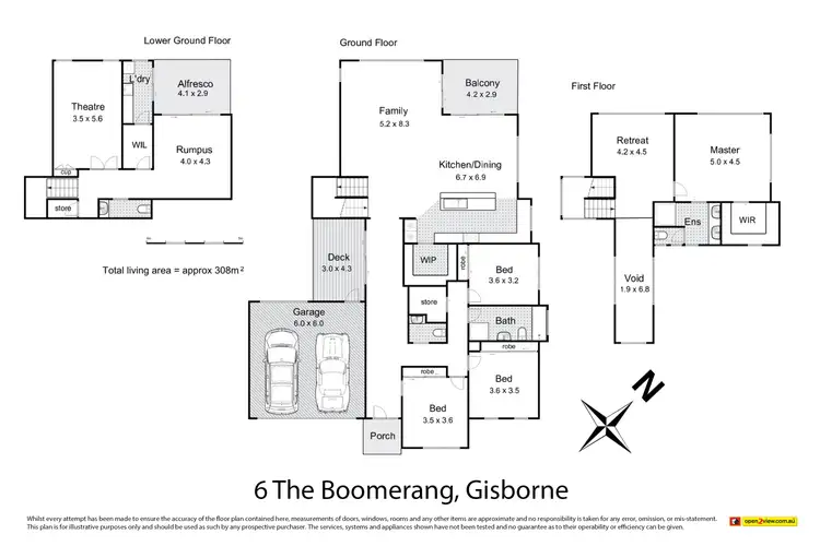 Floorplan of Homely house listing, 6 The Boomerang, Gisborne VIC 3437