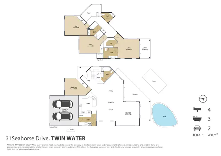 Floorplan of Homely house listing, 31 Seahorse Drive, Twin Waters QLD 4564