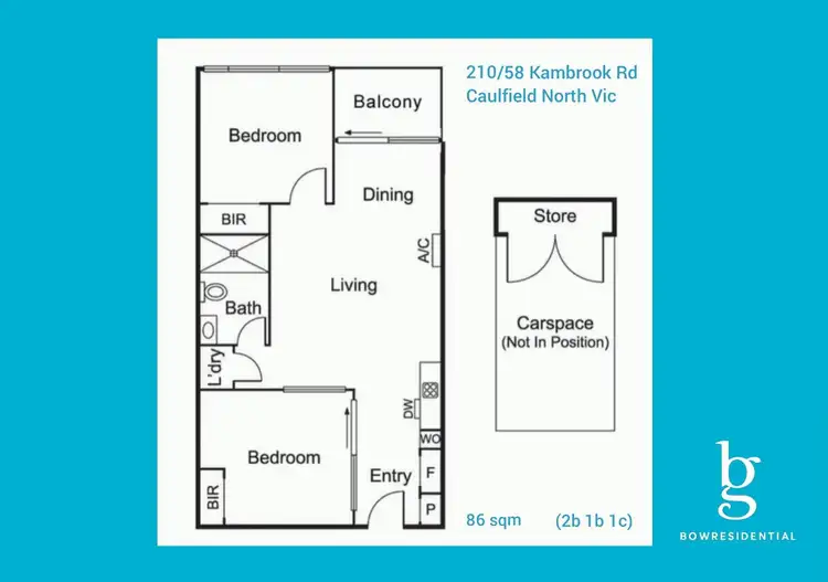 Floorplan of Homely apartment listing, Level 2/C210/58 Kambrook Road, Caulfield North VIC 3161