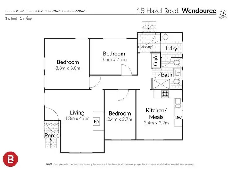 Floorplan of Homely house listing, 18 Hazel Road, Wendouree VIC 3355