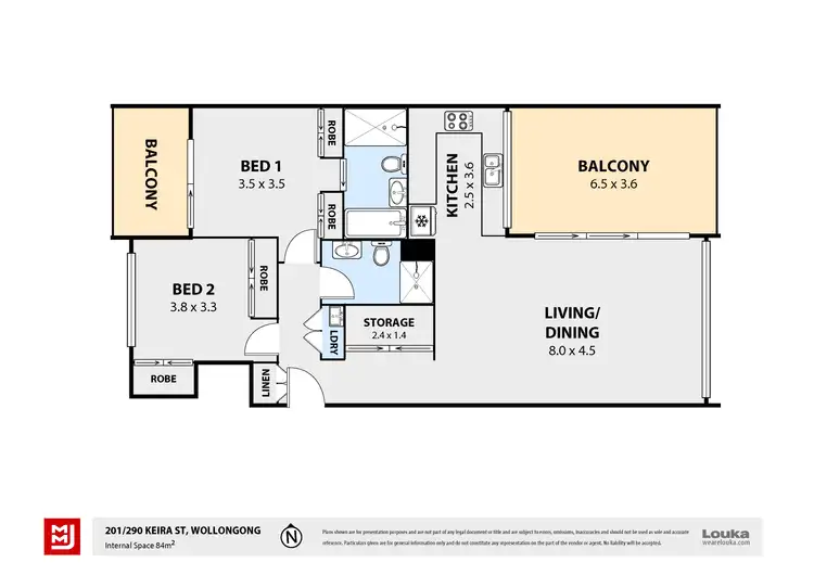 Floorplan of Homely unit listing, 201/290 Keira Street, Wollongong NSW 2500