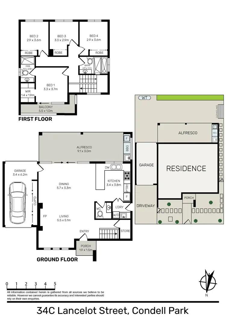 Floorplan of Homely semi-detached listing, 34c Lancelot Street, Condell Park NSW 2200