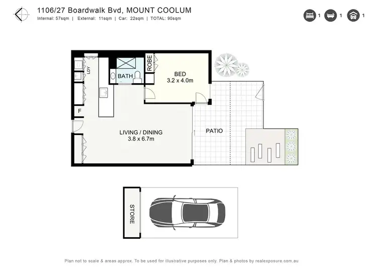 Floorplan of Homely unit listing, 1106/27 Boardwalk Boulevard, Mount Coolum QLD 4573