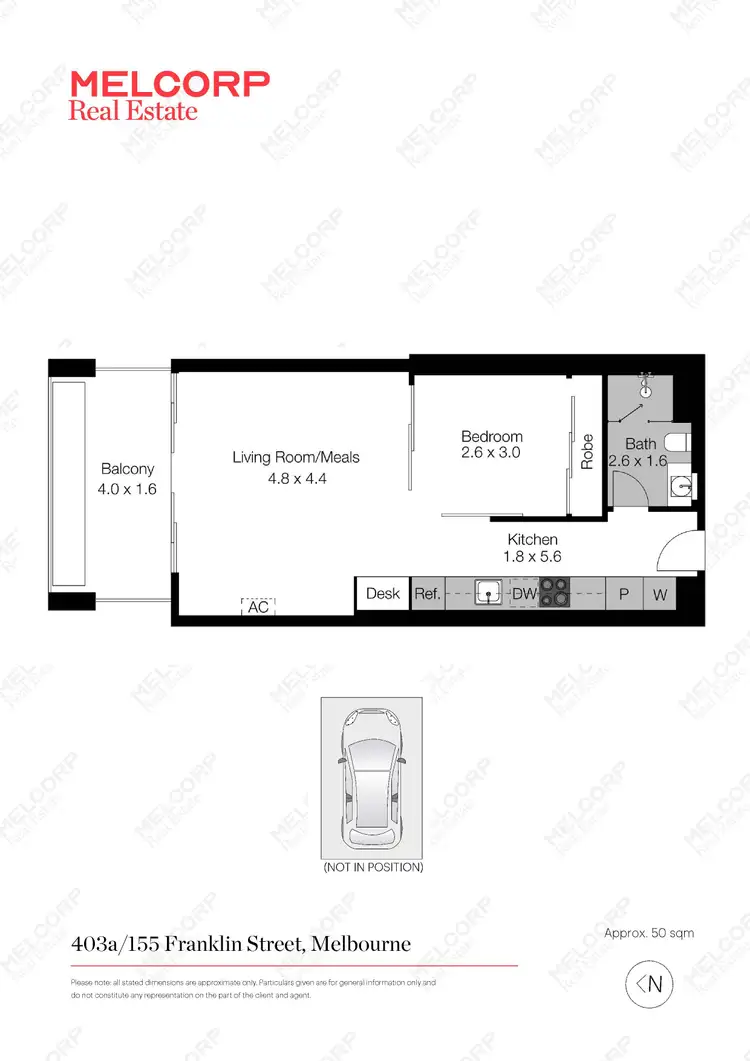 Floorplan of Homely apartment listing, 403a/155 Franklin Street, Melbourne VIC 3000