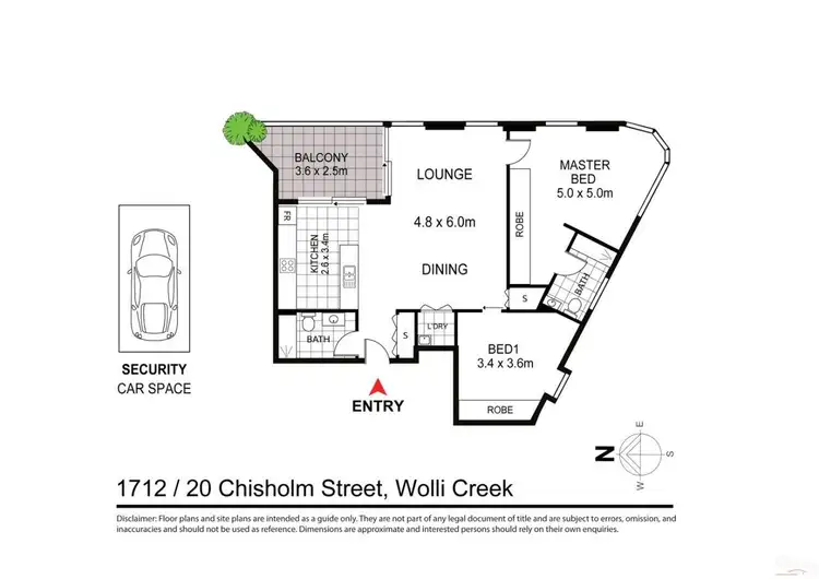 Floorplan of Homely apartment listing, 1712/20 Chisholm Street, Wolli Creek NSW 2205