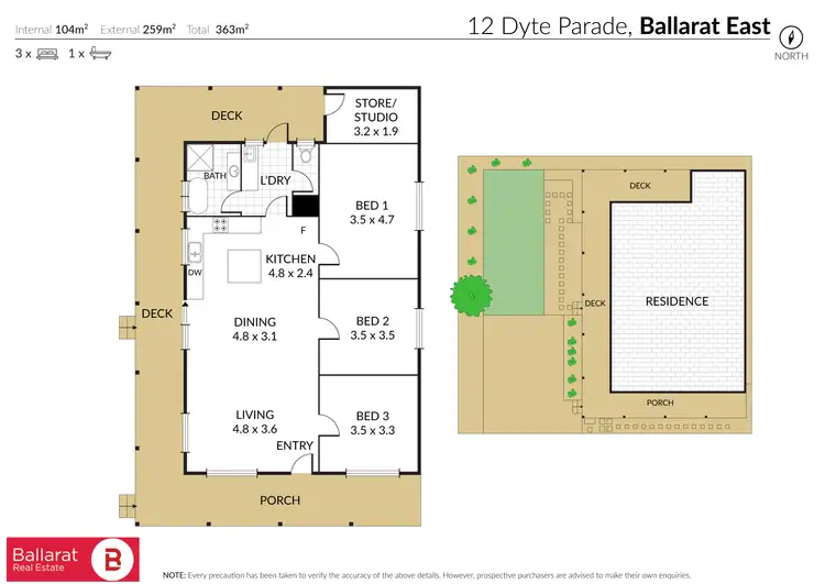 Floorplan of Homely house listing, 12 Dyte Parade, Ballarat East VIC 3350