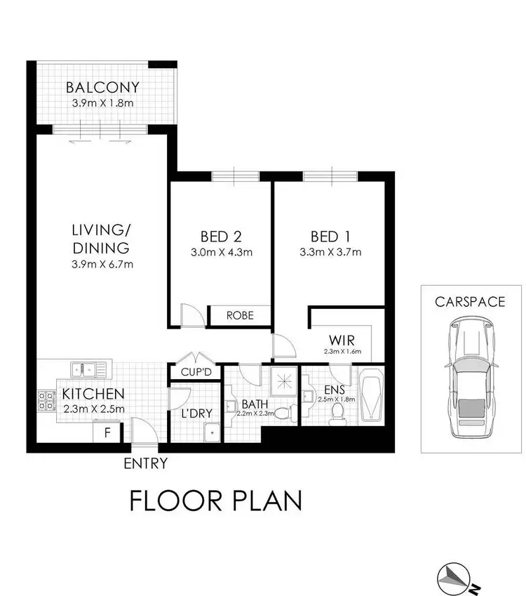 Floorplan of Homely apartment listing, 214/266 Pitt Street, Waterloo NSW 2017