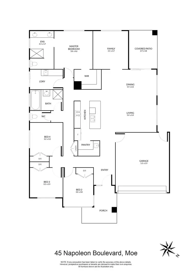 Floorplan of Homely house listing, 45 Napoleon Boulevard, Moe VIC 3825