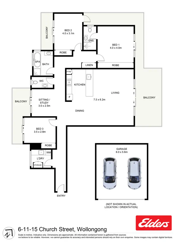 Floorplan of Homely unit listing, 6/11-15 Church Street, Wollongong NSW 2500