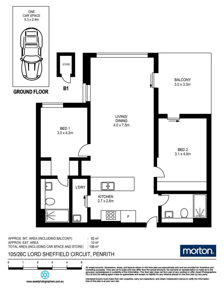 Floorplan of Homely apartment listing, 105/26C Lord Sheffield Circuit, Penrith NSW 2750