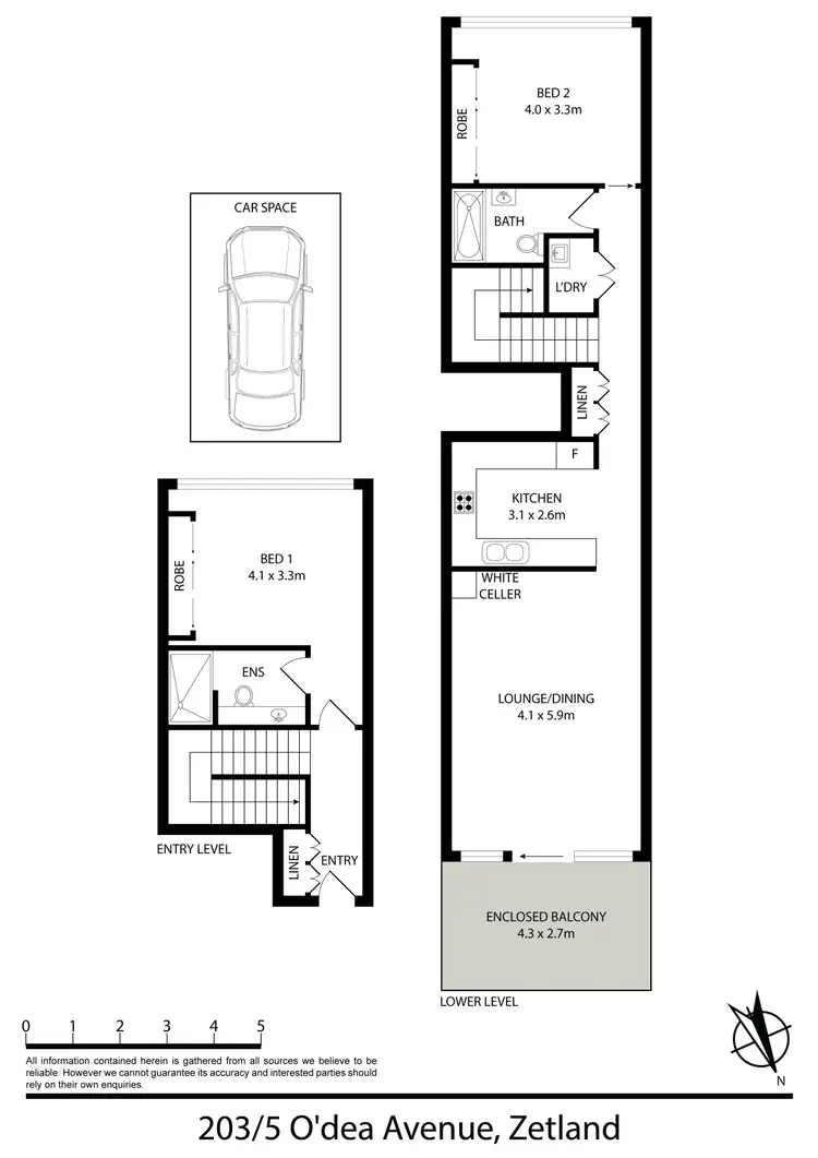 Floorplan of Homely apartment listing, 203/5 O'Dea Avenue, Zetland NSW 2017