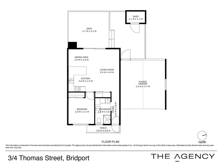 Floorplan of Homely unit listing, 3/4 Thomas Street, Bridport TAS 7262