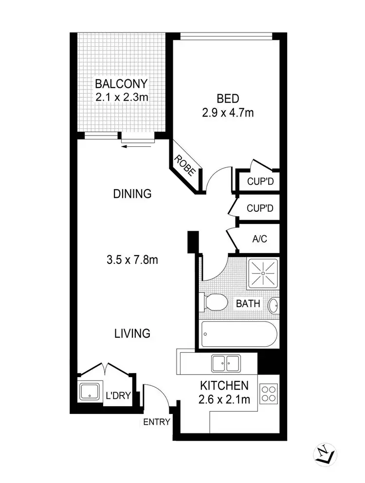 Floorplan of Homely apartment listing, 57/1-7 Pelican Street, Surry Hills NSW 2010