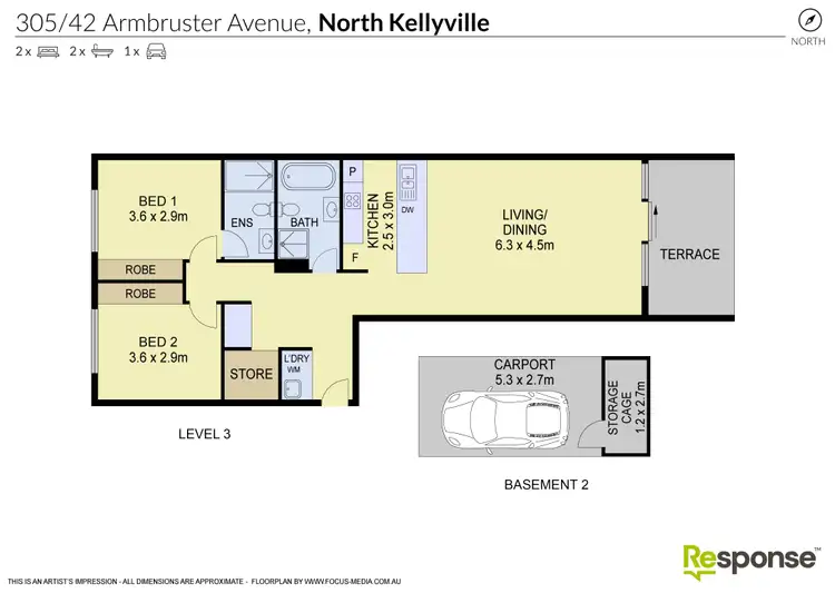 Floorplan of Homely apartment listing, 305/42 Armbruster Avenue, North Kellyville NSW 2155