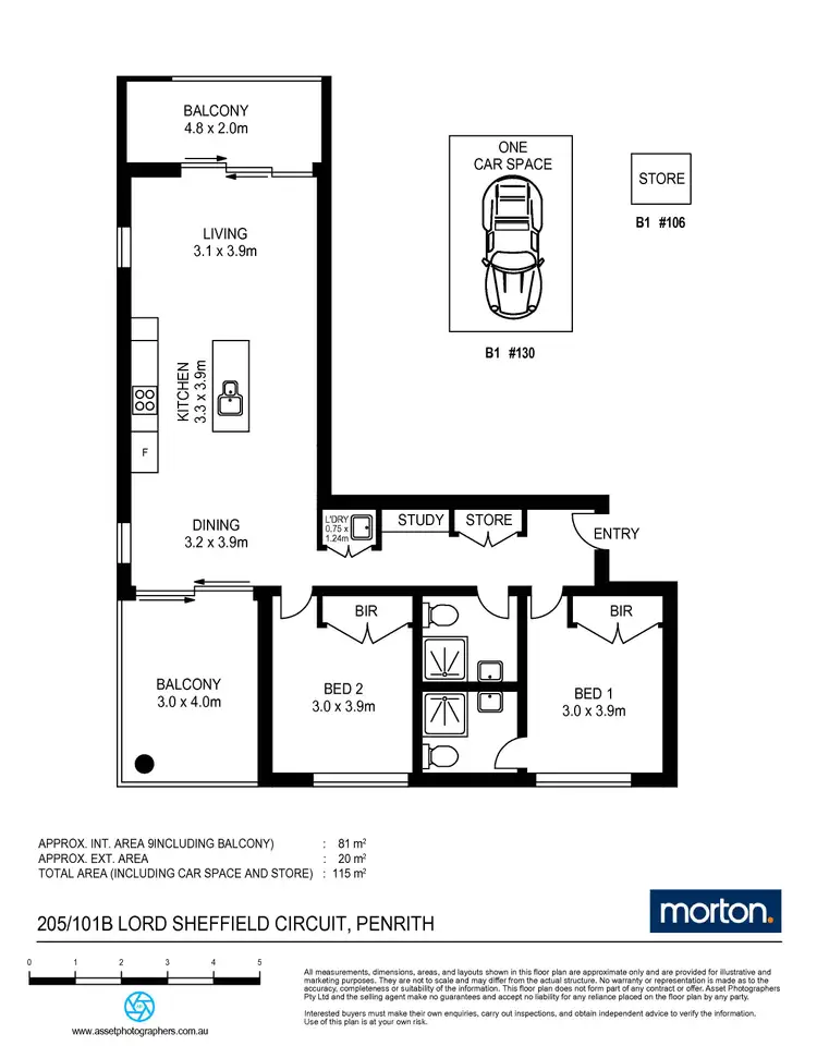 Floorplan of Homely unit listing, 205/101B Lord Sheffield Circuit, Penrith NSW 2750