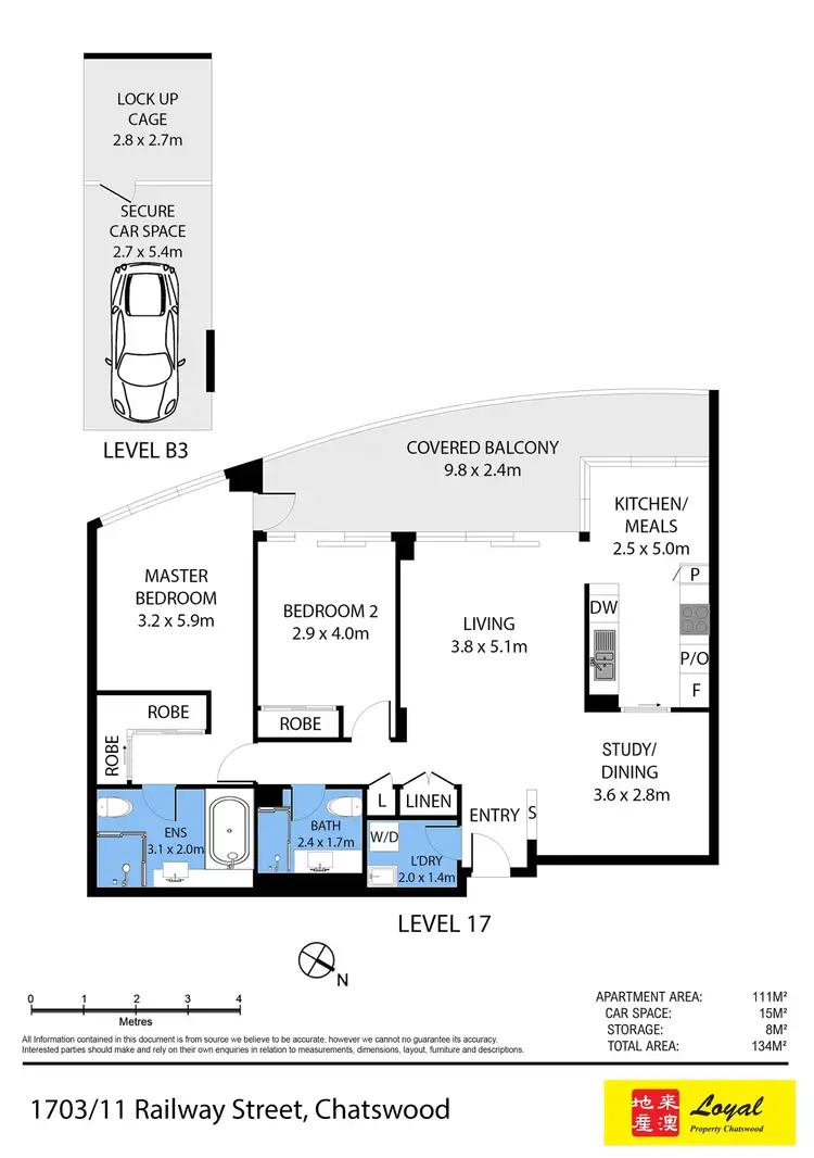Floorplan of Homely apartment listing, 1703/11 Railway Street, Chatswood NSW 2067