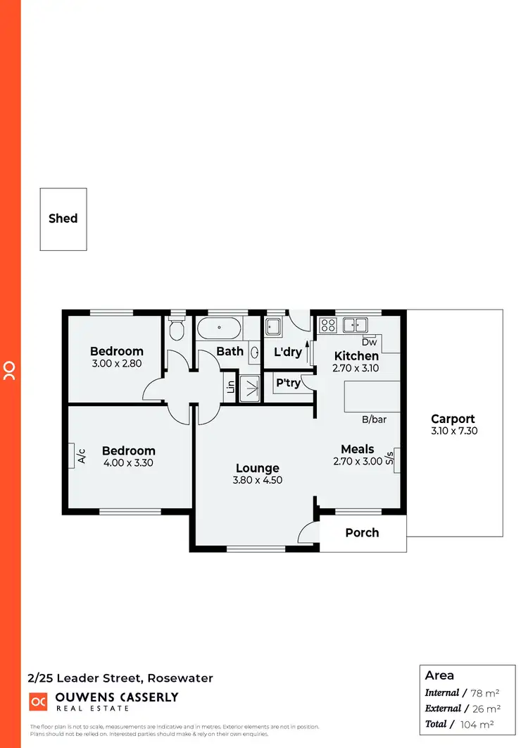 Floorplan of Homely unit listing, 2/25 Leader Street, Rosewater SA 5013