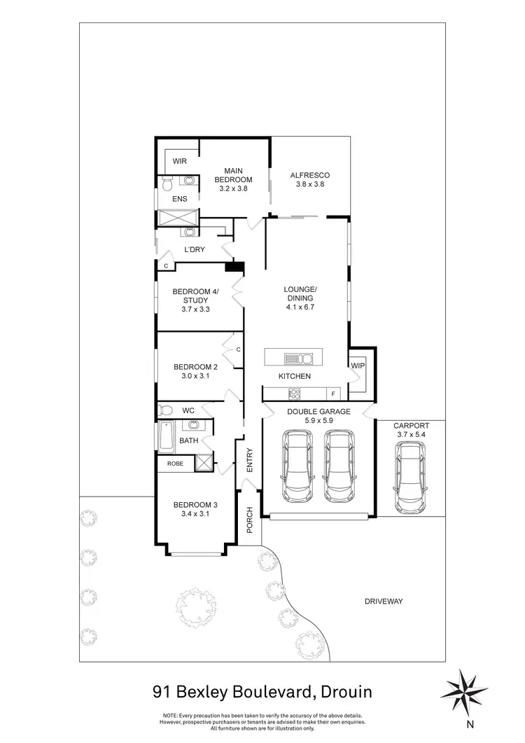 Floorplan of Homely house listing, 91 Bexley Boulevard, Drouin VIC 3818