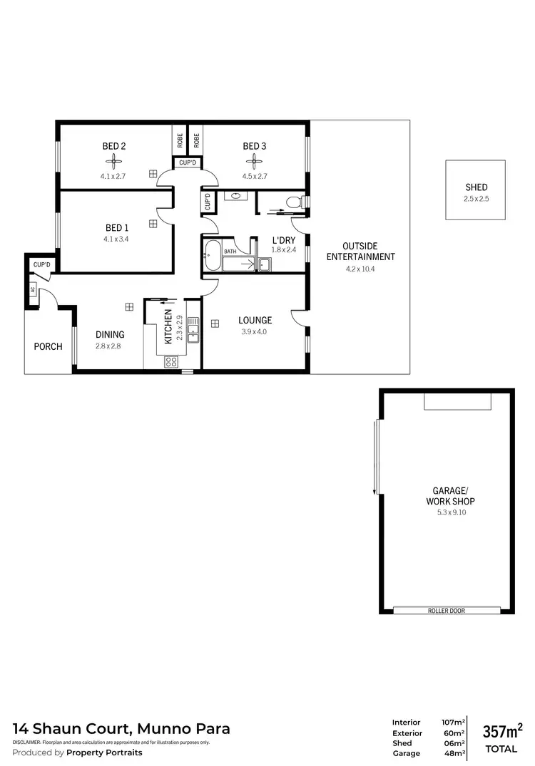 Floorplan of Homely semi-detached listing, 14 Shaun Court, Munno Para SA 5115