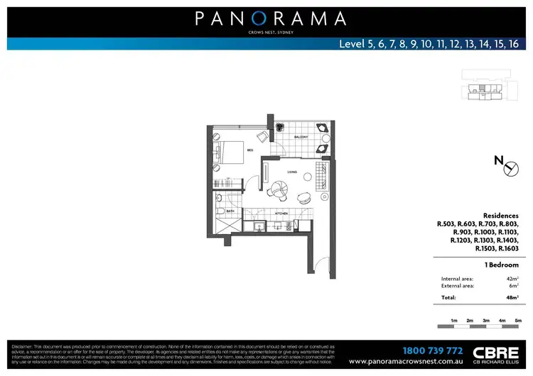 Floorplan of Homely apartment listing, Level 10/R1003/200-220 Pacific Highway, Crows Nest NSW 2065