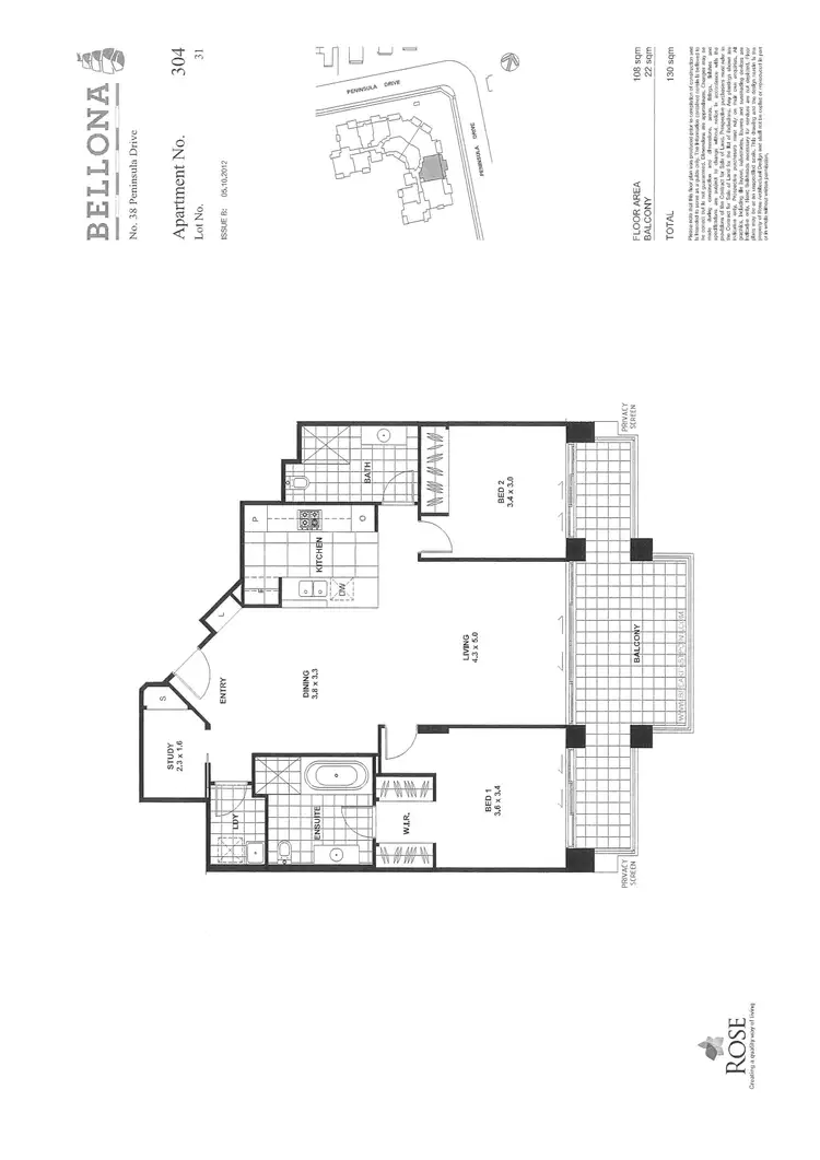 Floorplan of Homely apartment listing, 304/38 Peninsula Drive, Breakfast Point NSW 2137