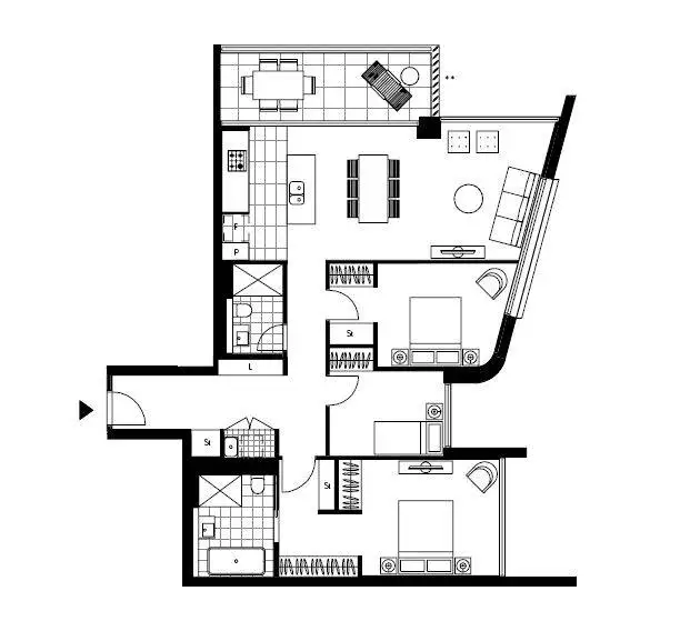 Floorplan of Homely apartment listing, 3006/486 Pacific Highway, St Leonards NSW 2065