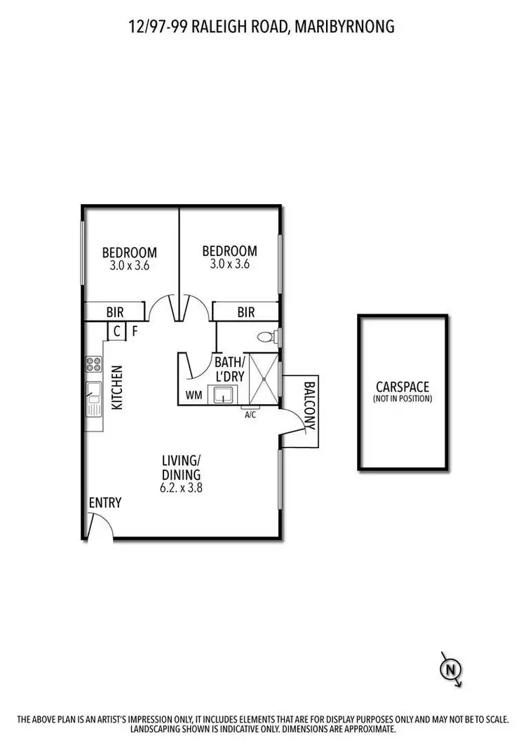 Floorplan of Homely unit listing, 12/97 Raleigh Road, Maribyrnong VIC 3032