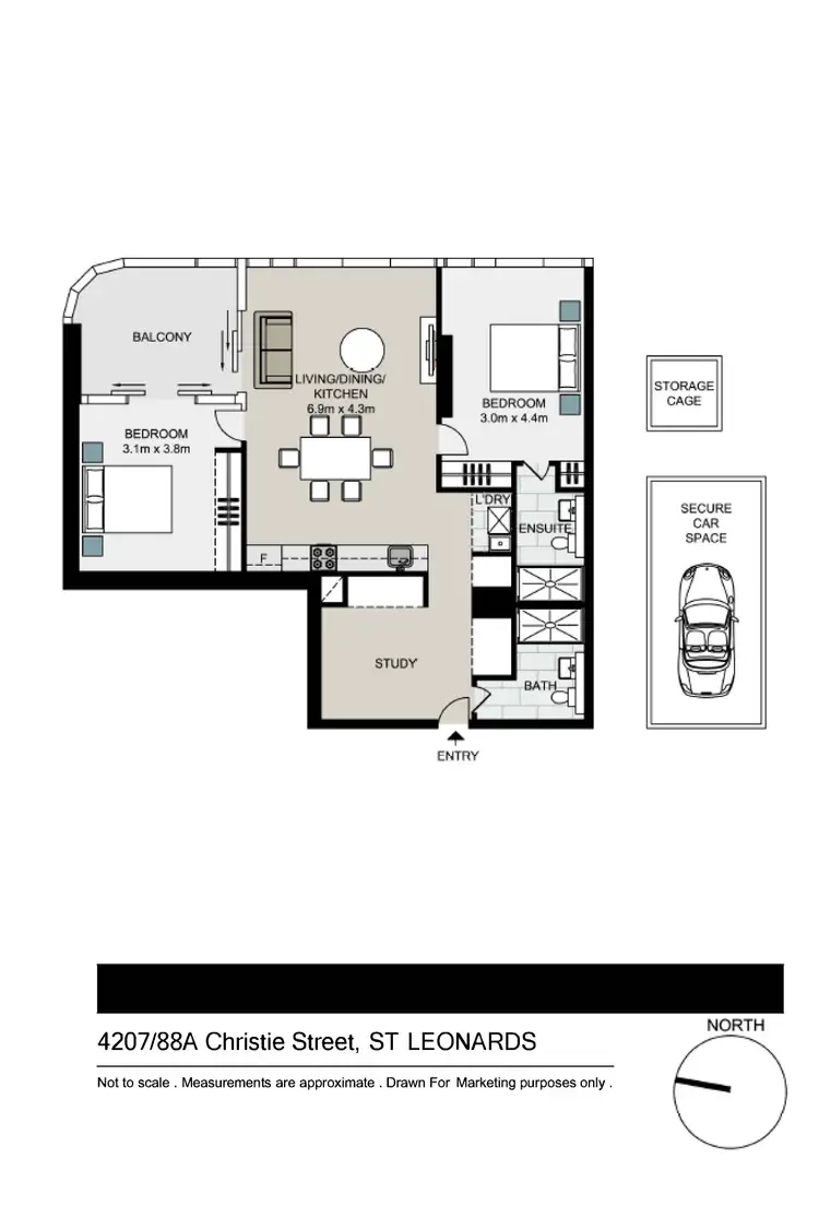 Floorplan of Homely apartment listing, 4207/88A Christie Street, St Leonards NSW 2065