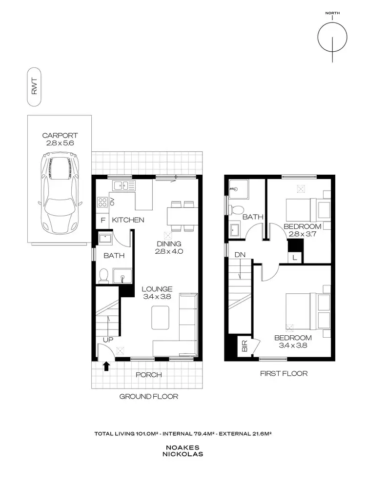 Floorplan of Homely townhouse listing, 18B Waterman Terrace, Mitchell Park SA 5043