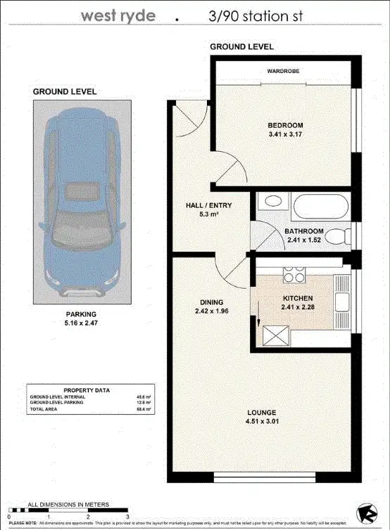 Floorplan of Homely apartment listing, 3/90 Station Street, West Ryde NSW 2114