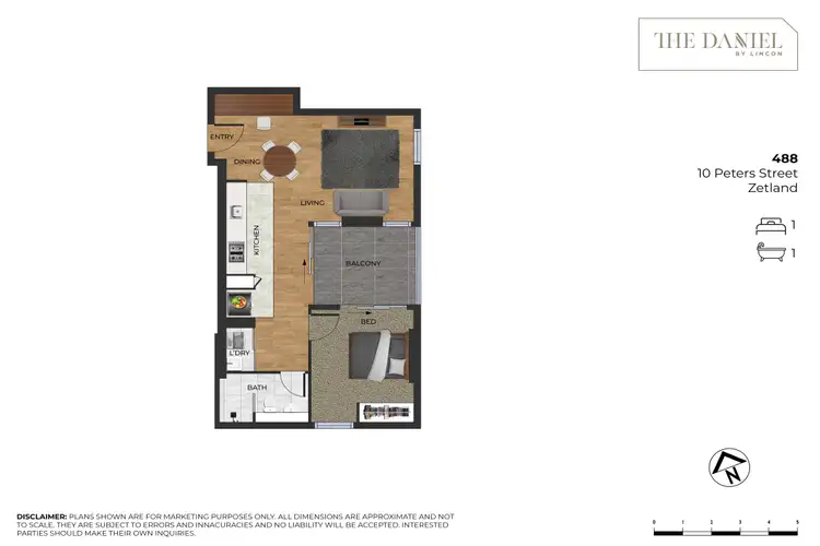 Floorplan of Homely apartment listing, 488/10 Peters Street, Zetland NSW 2017