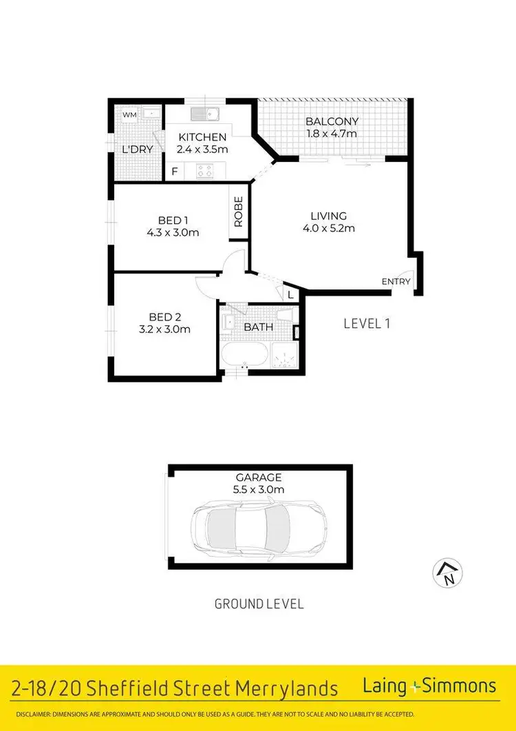 Floorplan of Homely unit listing, 2/18-20 Sheffield Street, Merrylands NSW 2160