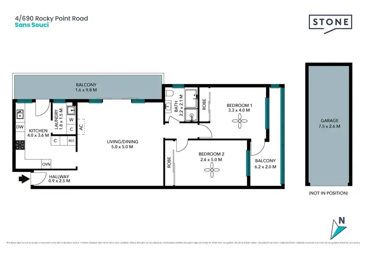 Floorplan of Homely unit listing, 4/690 Rocky Point (Rear lane access - Doon Dr) Road, Sans Souci NSW 2219