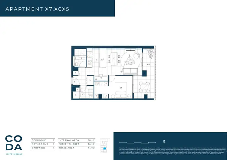 Floorplan of Homely apartment listing, 705/15-31 Harbour Drive, Coffs Harbour NSW 2450
