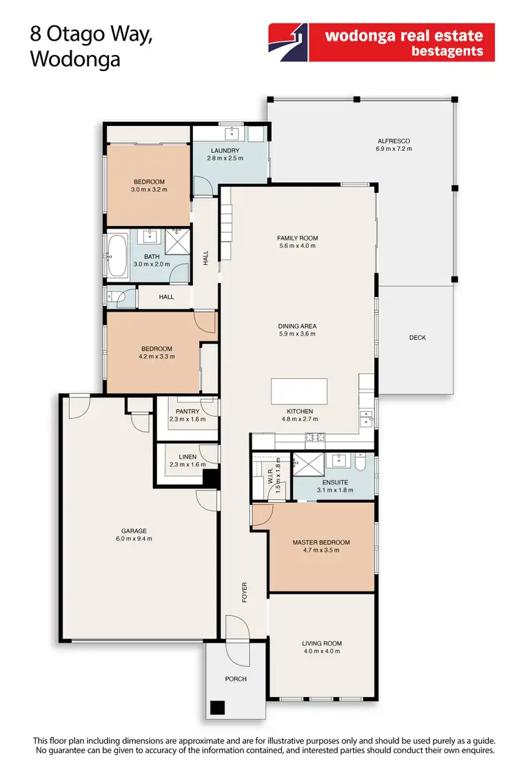 Floorplan of Homely house listing, 8 Otago Way, Wodonga VIC 3690