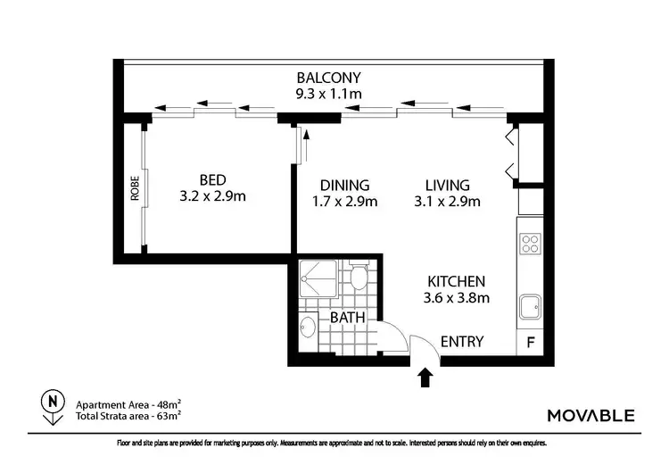 Floorplan of Homely apartment listing, 901/67 Watt Street, Newcastle NSW 2300