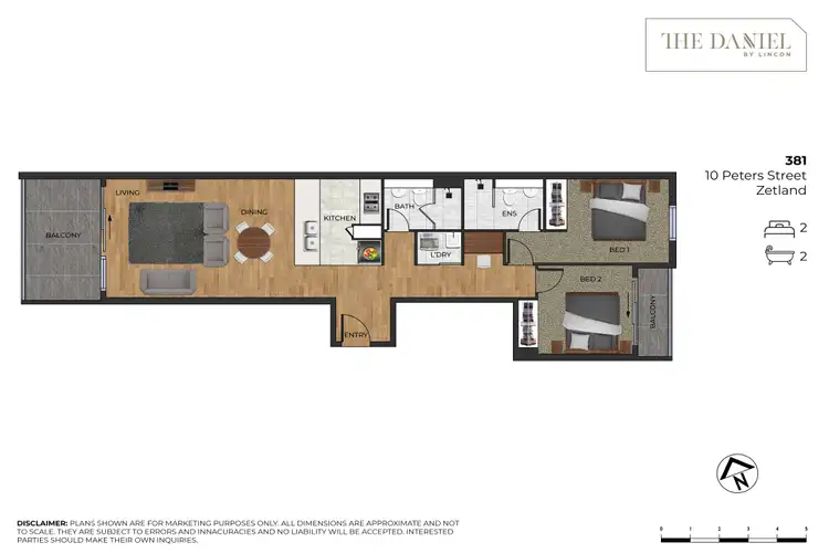 Floorplan of Homely apartment listing, 381/10 Peters Street, Zetland NSW 2017