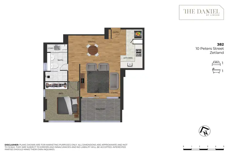 Floorplan of Homely apartment listing, 382/10 Peters Street, Zetland NSW 2017