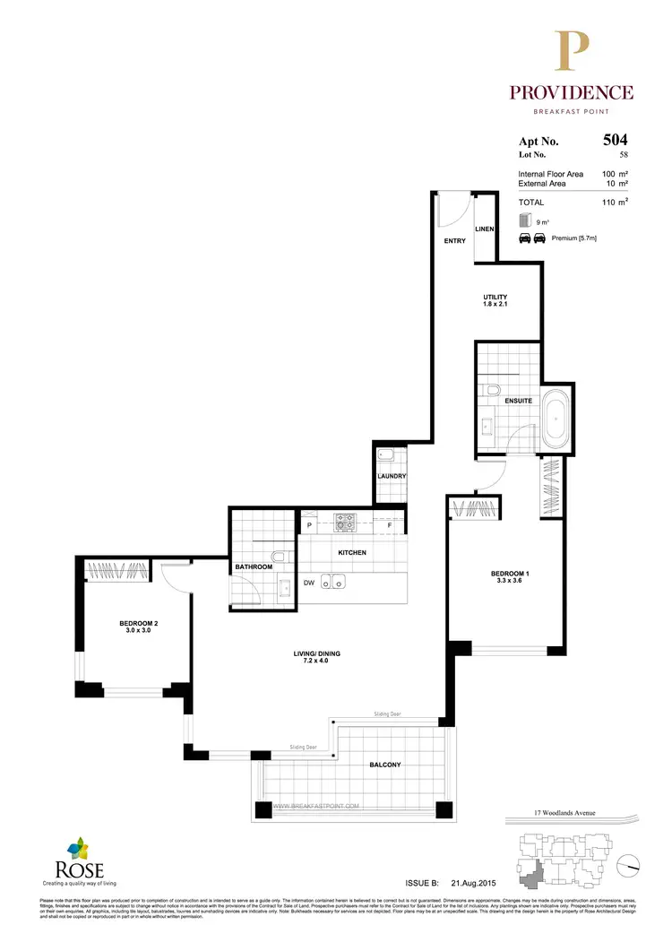 Floorplan of Homely apartment listing, 504/17 Woodlands Avenue, Breakfast Point NSW 2137