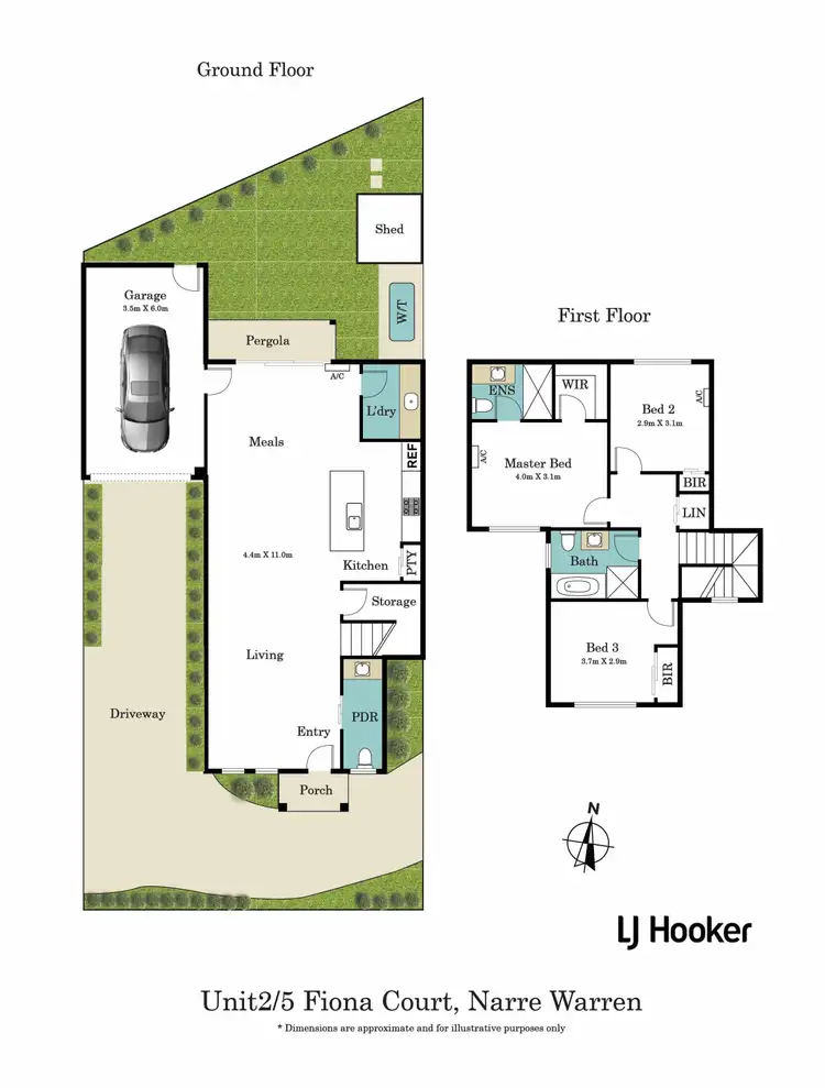 Floorplan of Homely townhouse listing, 2/5 Fiona Court, Narre Warren VIC 3805