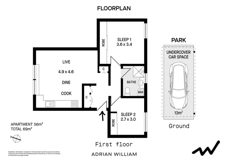 Floorplan of Homely apartment listing, 5/16 Rome Street, Canterbury NSW 2193