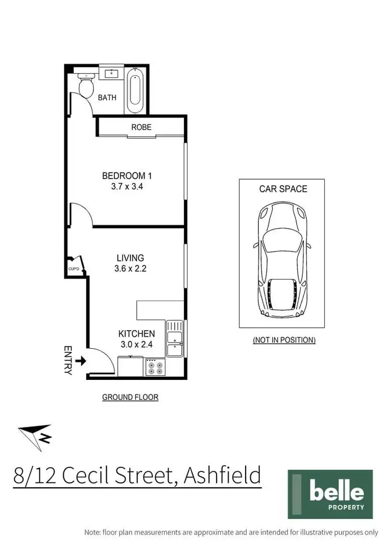Floorplan of Homely apartment listing, 8/12 Cecil Street, Ashfield NSW 2131